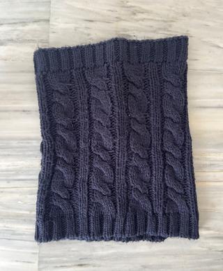 Bufanda tubular punto trenzado azul marino hombre