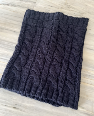 Bufanda tubular punto trenzado azul marino hombre