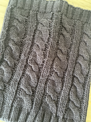 Bufanda tubular punto trenzado azul marino hombre