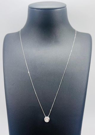 Cadena Oro Blanco 18k con Diamante