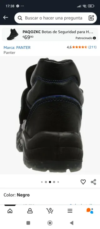 Botas de seguridad Panter negras