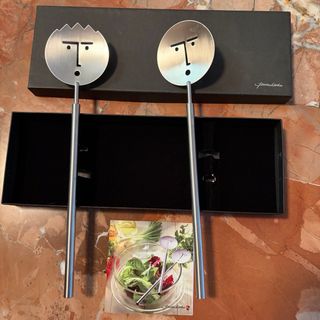 Set Posate Insalata in Acciaio Stile Alessi Design