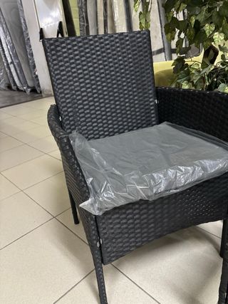 Set Terraza 4 Piezas Mimbre y Cristal