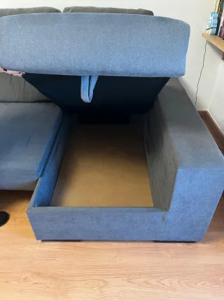 Sofá chaise longue 3 módulos gris