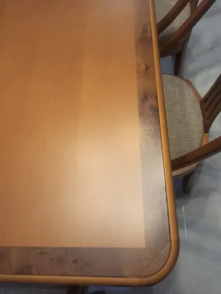 Mesa comedor extensible + 6 sillas madera