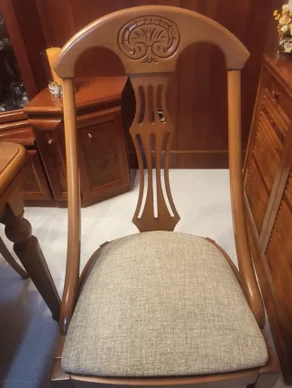 Mesa comedor extensible + 6 sillas madera