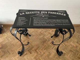 Mesa consola antigua hierro forjado francés