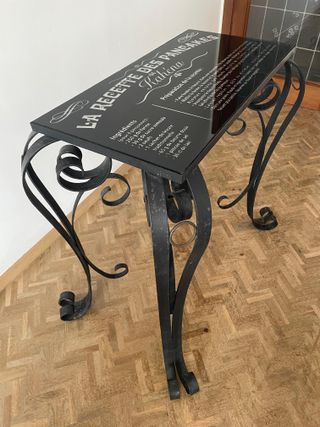 Mesa consola antigua hierro forjado francés