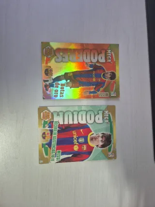 2 Cromos Messi Mega Poderes y Podium