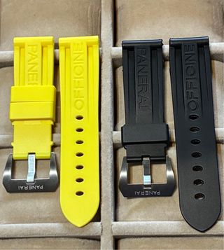 Lote 2 Correas para reloj Panerai Negra y Amarilla