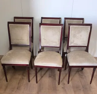 SILLAS DE MADERA ELEGANTES TIPO LUIS XVI