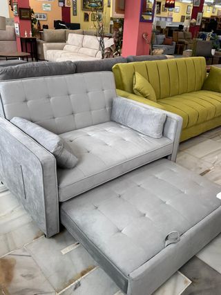 Sofá Cama Gris Terciopelo MUY BARATO