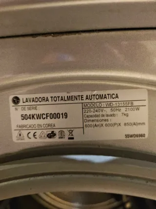 Lavadora LG 7kg