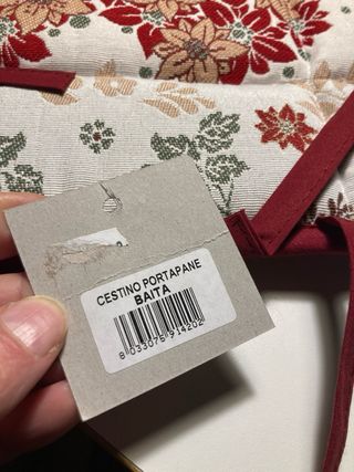 Cestino portapane tessuto decorato