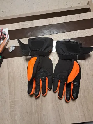 Guantes Moto Invierno Naranja y Negro