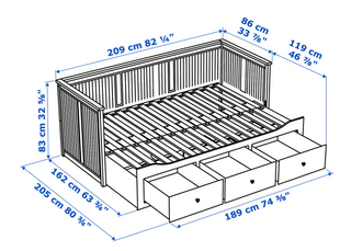 Cama nido IKEA Hemnes 3 cajones