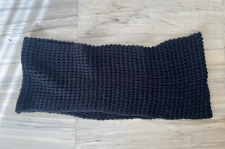 Bufanda tubular tejida azul marino hombre