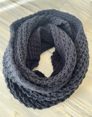 Bufanda tubular tejida azul marino hombre