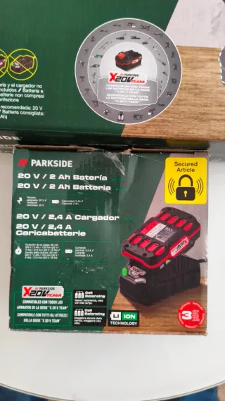 Lote Taladro Percutor Parkside 20V + Cargador + Ba