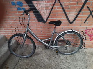 Bicicleta de paseo plateada