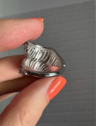 Anello Argento 925 Ali Zirconi Blu