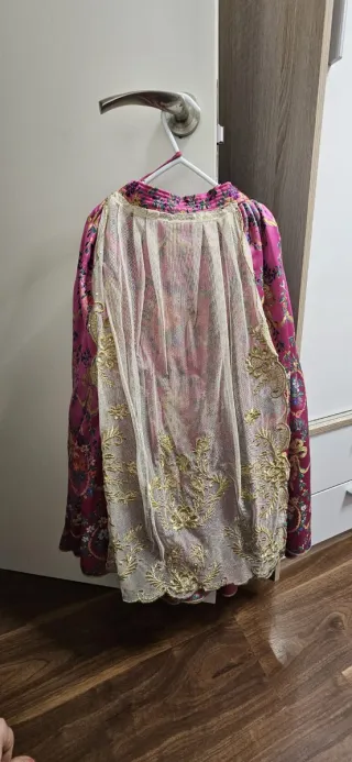 Vestido Fallera Niña Rosa y Dorado