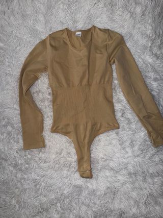 Body manga larga beige talla única