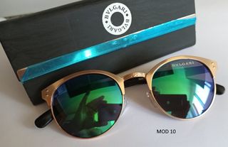 Gafas de sol  tipo Bvlgari doradas y verdes