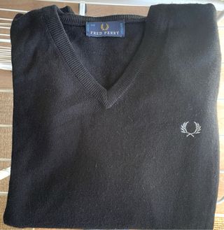 Jersey Fred Perry Pico Negro Talla 48