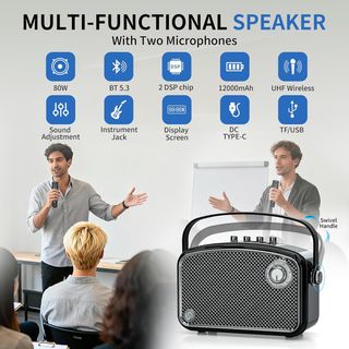 Altavoz Bluetooth 120W con 2 micros Karaoke