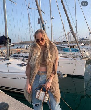 Chaleco de pelo de llama natural