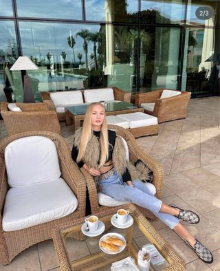 Chaleco de pelo de llama natural