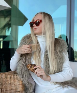 Chaleco de pelo de llama natural