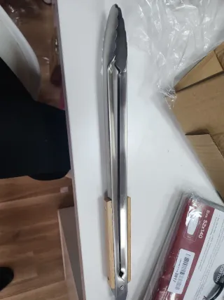 Pinze per barbecue in metallo e legno