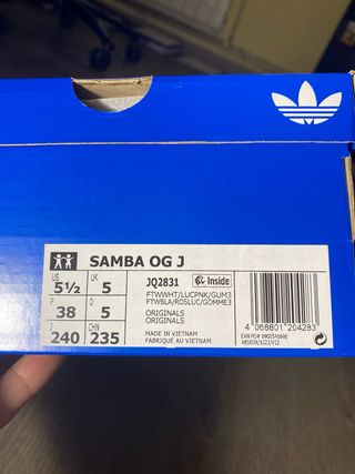 Adidas Samba OG J Blancas y Rosas