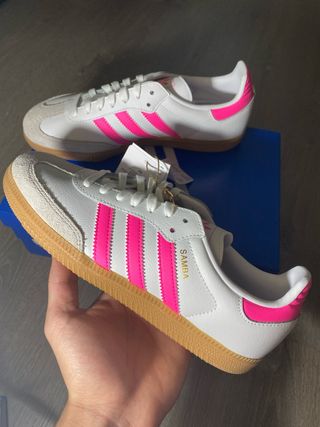 Adidas Samba OG J Blancas y Rosas