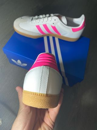 Adidas Samba OG J Blancas y Rosas