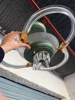 3 Lámparas de Techo Cristal y Metal (todas incluid