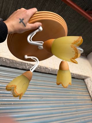 3 Lámparas de Techo Cristal y Metal (todas incluid