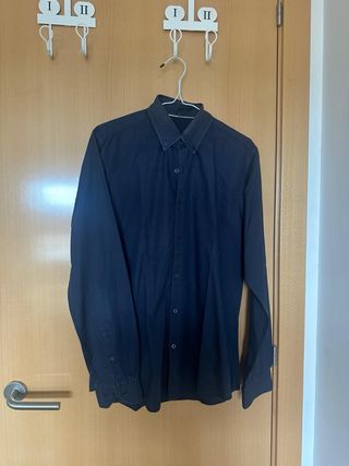 Lote 3 Camisas Hombre Azul, Negro y blanco