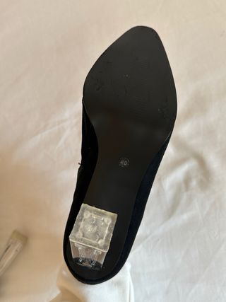 Botines tacón transparente talla 40