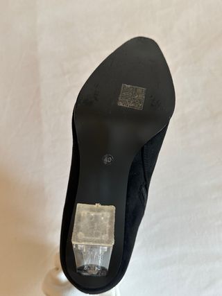 Botines tacón transparente talla 40