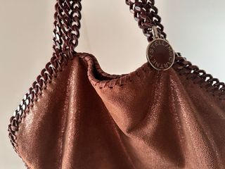 Borsa a mano Stella McCartney marrone con catena Falabella