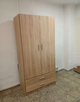 Armario modular madera beige y marrón