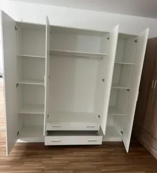 Armario modular madera beige y marrón