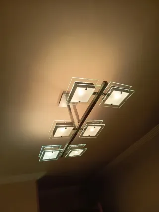 Lámpara de salón moderna cristal y metal