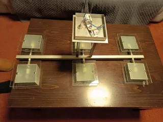 Lámpara de salón moderna cristal y metal