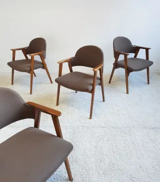 4 Sillas COMPAS de GUILLEUMAS. Vintage, 70s.