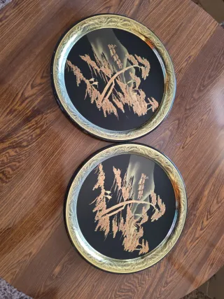 Pareja Bandejas Redondas Japonesas