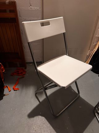 4 Sillas Plegables Blancas Metal/Plástico